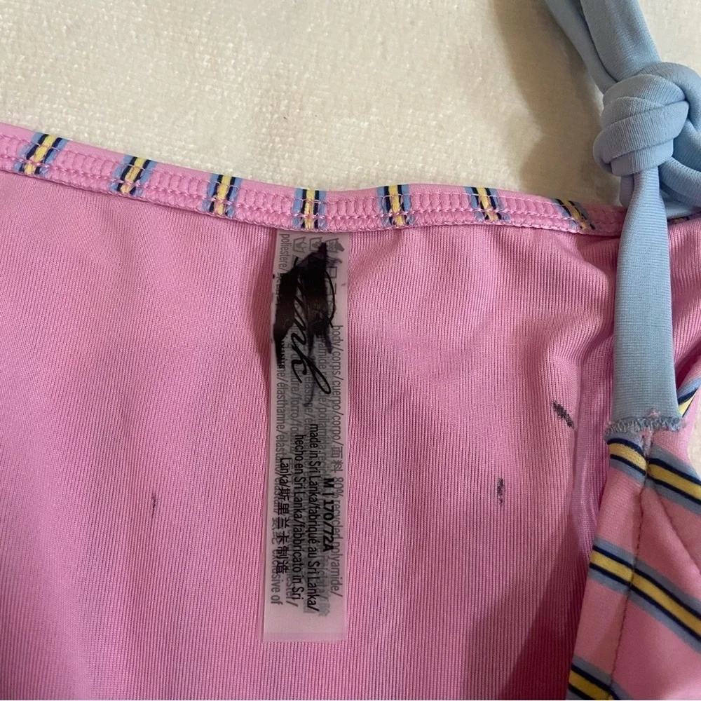 New! Frankie's Bikinis x Pink Rosemary Striped Bikini Bottom M 1517